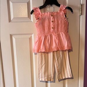 Little Lass Pink and Cream Kids Matching Set